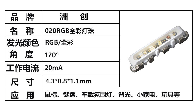 “020全彩燈珠，020RGB全彩燈珠，020燈珠”/