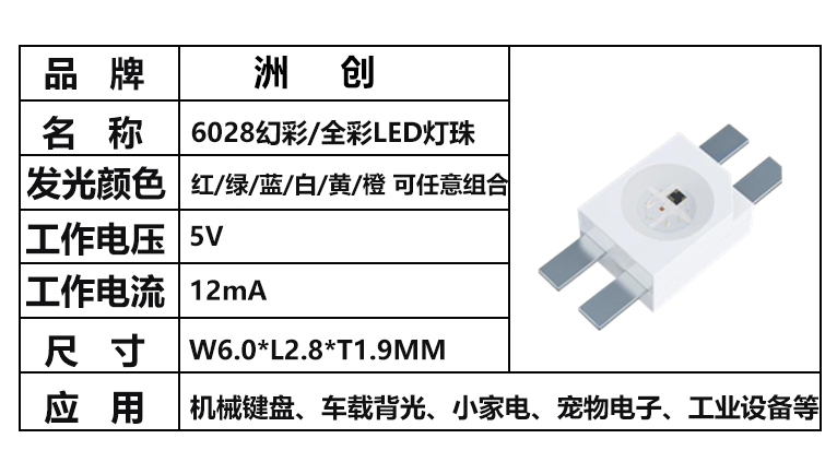 “6028全彩燈珠，6028幻彩燈，6028燈珠”/