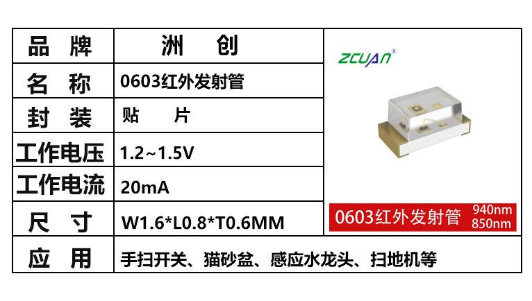 “0603紅外發(fā)射管”/